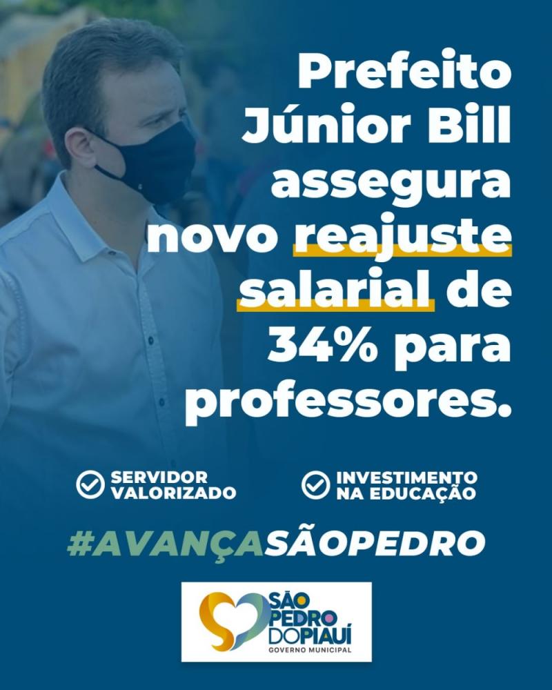 Prefeito de São Pedro do Piauí assegura reajuste salarial de 34% dos professores