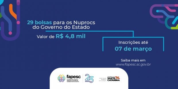 Fapesc e SEA selecionam 29 bolsistas para os núcleos de processos do Governo do Estado