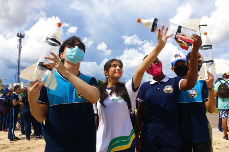 Mostra de foguetes: alunos da rede estadual lançam protótipos e tentam classificação para etapa nacional