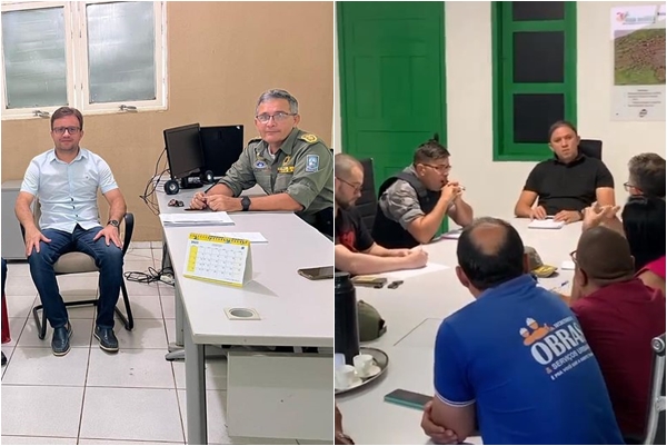 Prefeitos de Água Branca e São Pedro se reúnem com forças de segurança