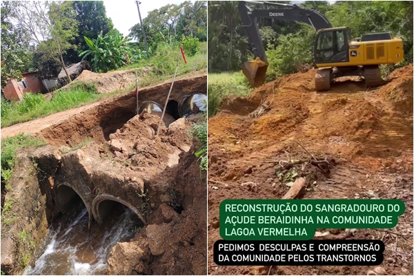 Após repercussão negativa, prefeitura de São Gonçalo manda recuperar sangradouro de açude 