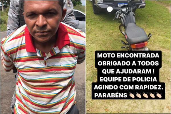 Homem é preso e moto é recuperada pela polícia militar