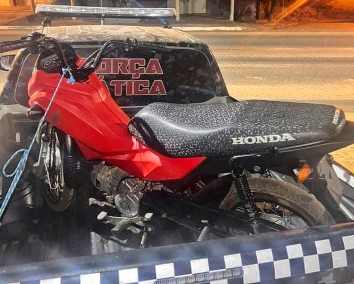 Motocicleta sem Placa e com numeração raspada é apreendida durante Blitz em Amarante