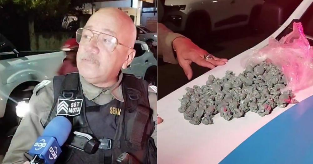 135 papelotes de maconha foram apreendidos na operação da equipe do Sargento Mota em Teresina