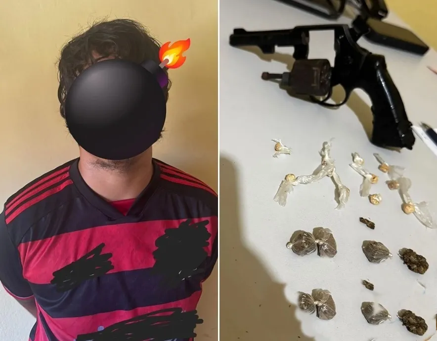 Suspeito de assaltos é preso em flagrante portando revólver e drogas no Piauí
