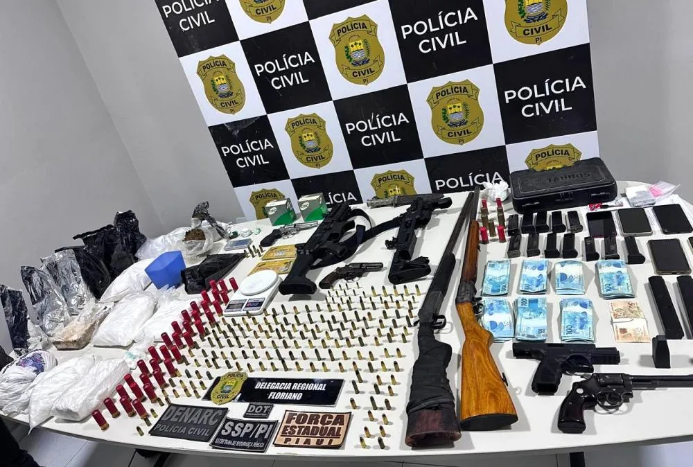 Operação do DENARC resulta em 14 prisões, apreensões de drogas e munições em Floriano