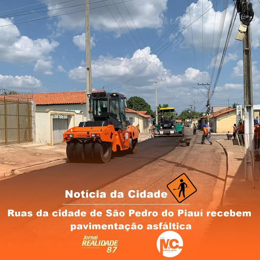 Ruas da cidade de São Pedro do Piauí recebem pavimentação asfáltica
