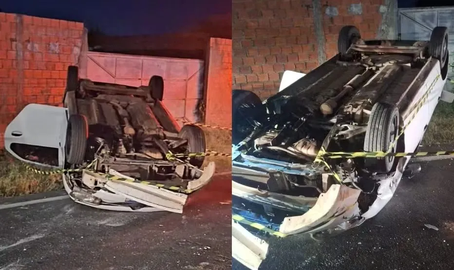 Bombeiros Militares salvam motorista de aplicativo após capotamento em Teresina