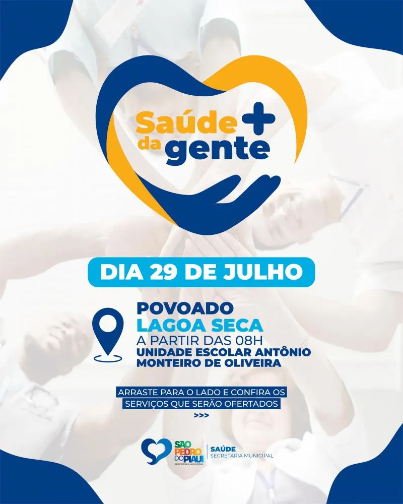 Secretaria Municipal de Saúde realizará ação ‘Saúde da gente’ na zona rural do município de São Pedro do Piauí
