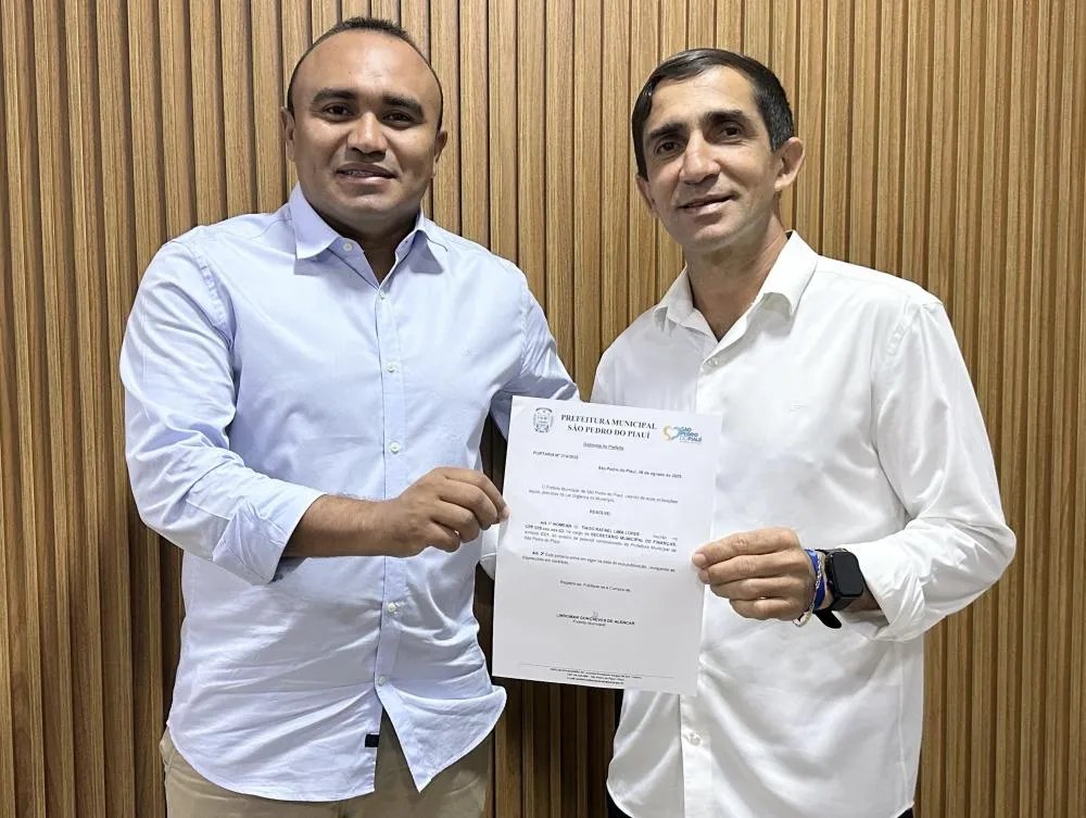 Prefeito Manin nomeia Tiago Rafael como novo secretário de Finanças de São Pedro do Piauí
