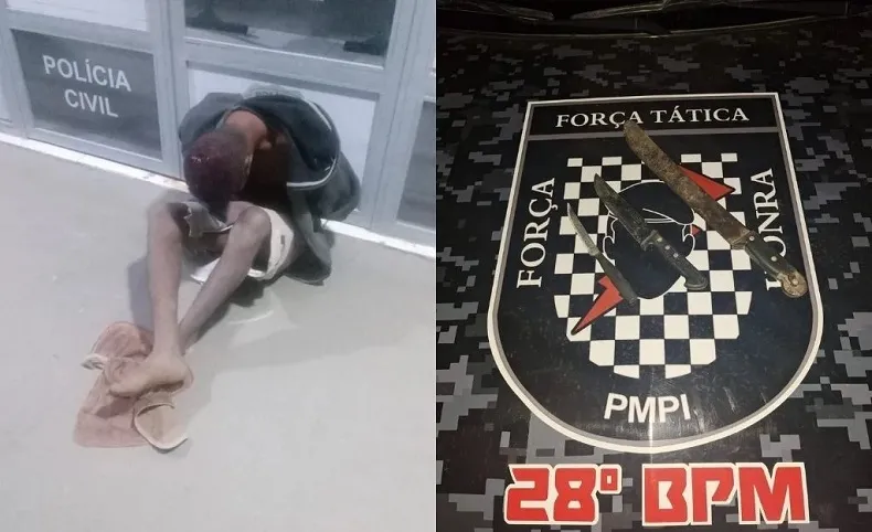 omem é preso suspeito de esfaquear criança de 3 anos e causar morte de idosa durante confusão familiar no Piauí