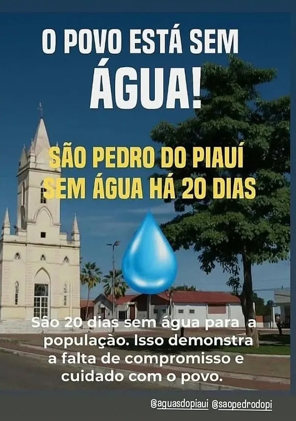 População de São Pedro do Piauí se revolta com falta de água: 'Famílias estão sofrendo'