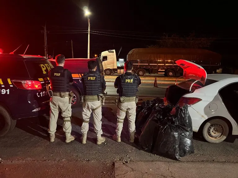 PRF apreende quase 100 kg de maconha durante fiscalização na BR-316